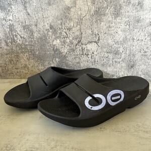 OOFOS OOahh Sport Flex Slide Recovery Sandals Black Men’s Size 9 Women’s 11